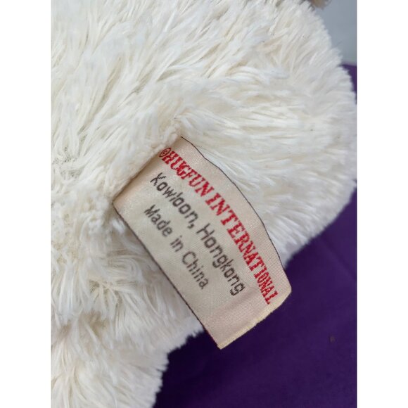 Hug Fun International 14 Inch Winter Puppy Dog White Tan Blue Green Plaid Plasti - Picture 4 of 6